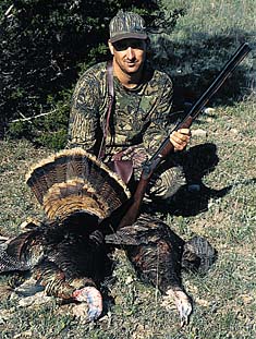 Author with turkeys